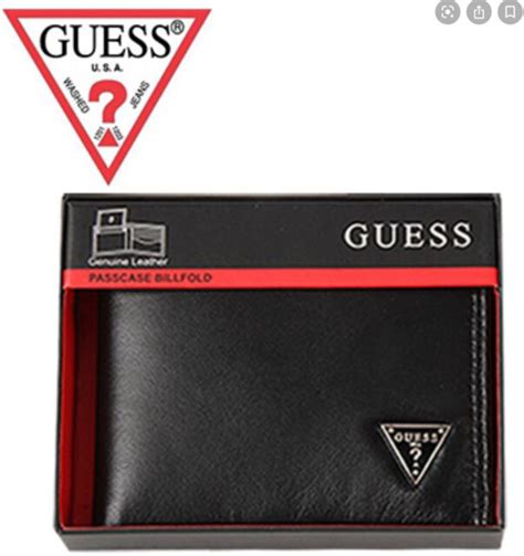 Guess Men's Black Leather Bifold RFID Protection Wallet With 